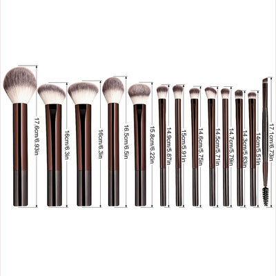 13PCS Makeup Brush Set Foundation Concealer Powder Eyeshadow Blush Brush Kabuki Blending Cosmetic Beauty Tool for Face