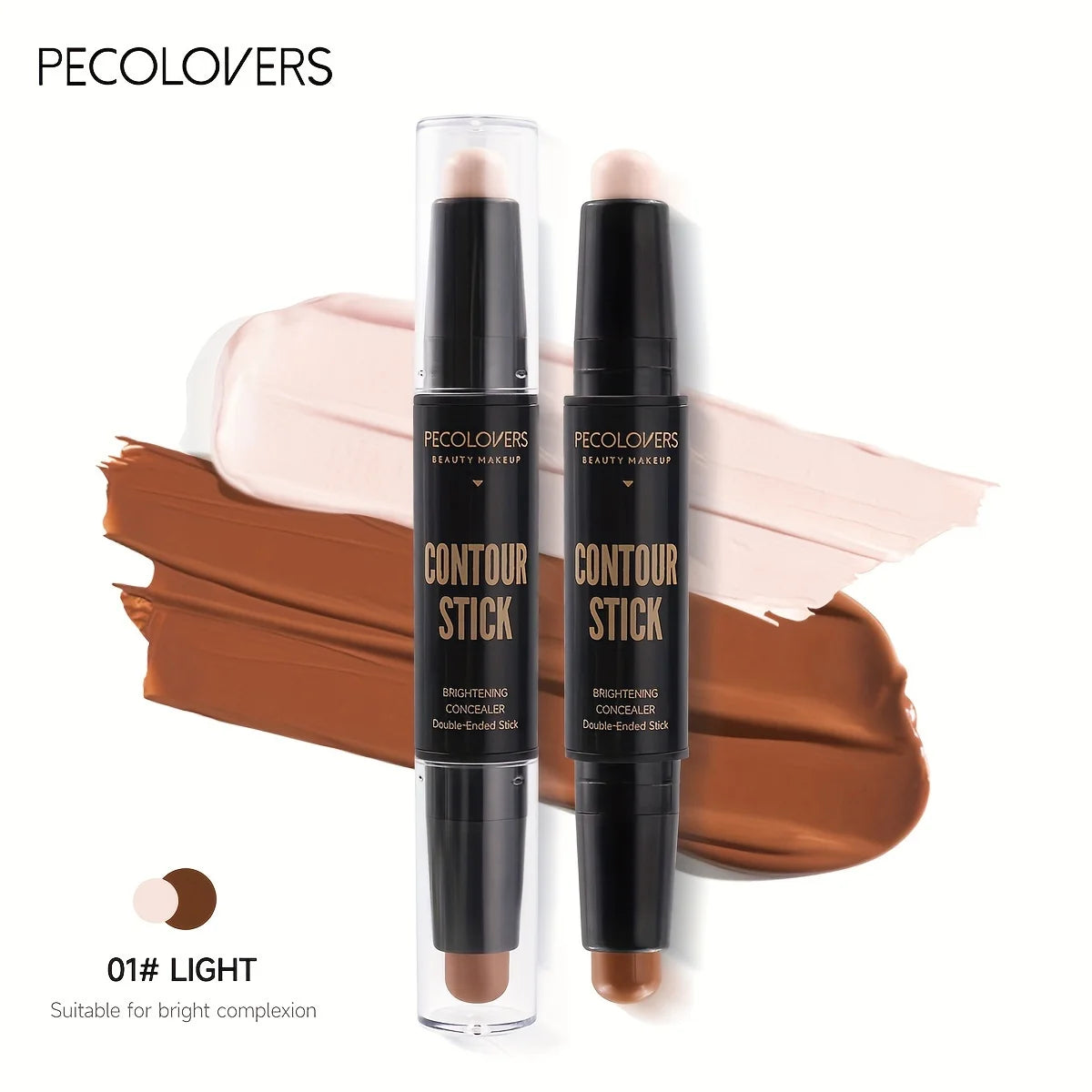 Double-ended  Face Foundation Concealer Pen, highlighter, waterproof and sweatproof, high nose bridge, face slimming for Makeup