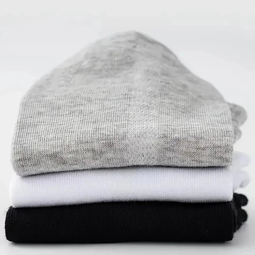 1/5/10 Pairs Comfortable Men's Women's Socks Casual Short Solid Color Spring Summer Boat Sock Fashionable Round Neck Ankle Socks