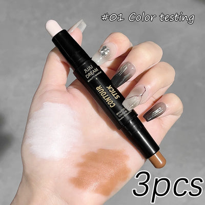 Double-ended dual-purpose high-light trimming stick, three-dimensional contour, nose shadow, facial shape, brighten and trimming