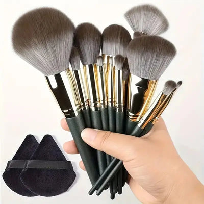 13pcs Premium Synthetic Nylon Bristle Makeup Brush Set - Soft, Gentle, and Cruelty-Free for Flawless Foundation, Blush, Powder,
