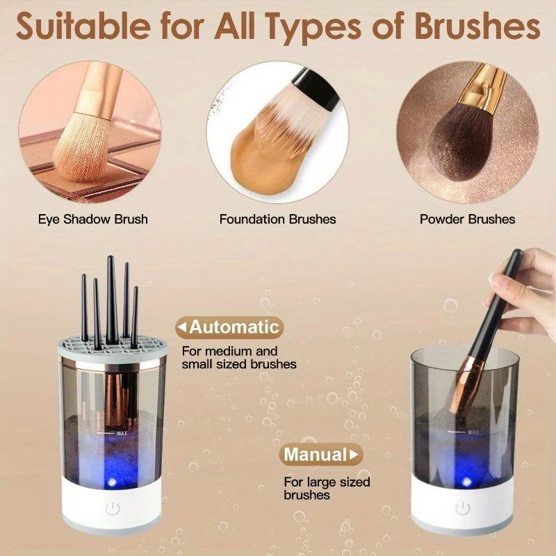 Smart Electric Makeup Brush Cleaner USB Charging Eyeshadow Brush Holder Low Temperature Drying Anti Fried Hair Lazy Beauty Tool