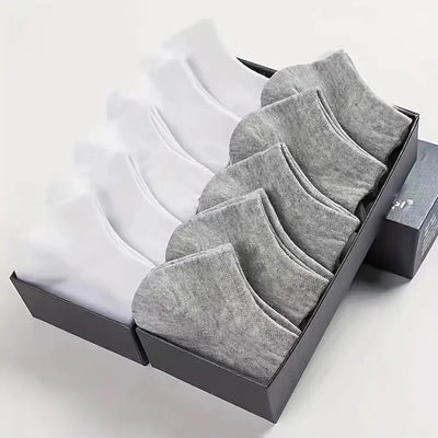 1/5/10 Pairs Comfortable Men's Women's Socks Casual Short Solid Color Spring Summer Boat Sock Fashionable Round Neck Ankle Socks