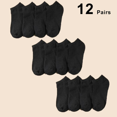 1/5/10 Pairs Comfortable Men's Women's Socks Casual Short Solid Color Spring Summer Boat Sock Fashionable Round Neck Ankle Socks