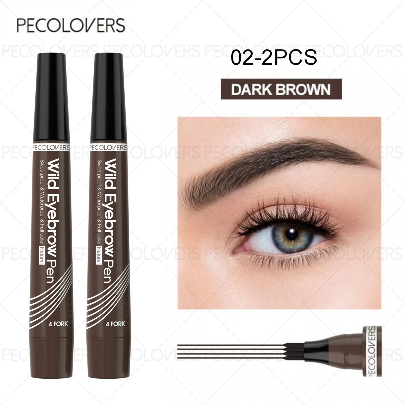 6 Colors 1pc Eyebrow Pen Waterproof 4 Split Tip Eyebrows Pen Eyebrow Tattoo Pen Waterproof Liquid Black Eyebrow Makeup Pencil