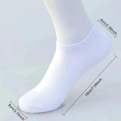 1/5/10 Pairs Comfortable Men's Women's Socks Casual Short Solid Color Spring Summer Boat Sock Fashionable Round Neck Ankle Socks