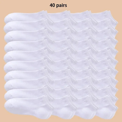 1/5/10 Pairs Comfortable Men's Women's Socks Casual Short Solid Color Spring Summer Boat Sock Fashionable Round Neck Ankle Socks