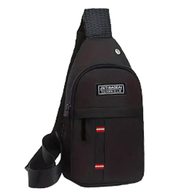 Men's Functional Chest Bag, Suitable for Business Trips and Travel, Single Shoulder Bag, Single-Layer Pocket, Nylon Material