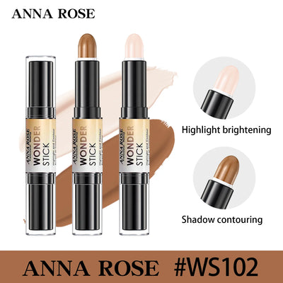 Double-ended  Face Foundation Concealer Pen, highlighter, waterproof and sweatproof, high nose bridge, face slimming for Makeup