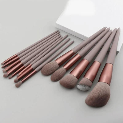 13purpleflower holly leaf makeup brush suit soft hair face powder highlight blush brush eye shadow brush full set of beauty tool