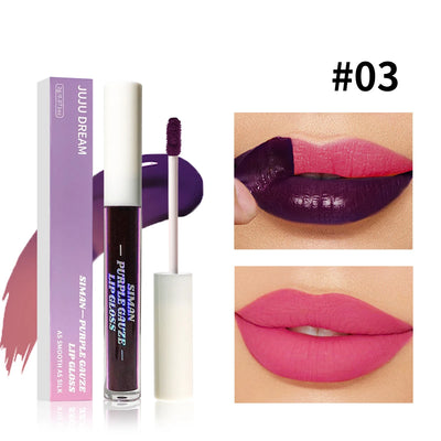 1/3 pcs peel off lip gloss, blue-purple, matte, long-lasting, waterproof, moisturizing - the Perfect gift，Halloween stage makeup