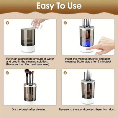 Smart Electric Makeup Brush Cleaner USB Charging Eyeshadow Brush Holder Low Temperature Drying Anti Fried Hair Lazy Beauty Tool