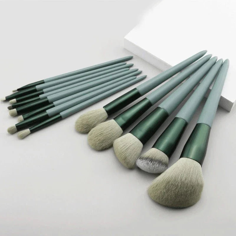 13purpleflower holly leaf makeup brush suit soft hair face powder highlight blush brush eye shadow brush full set of beauty tool