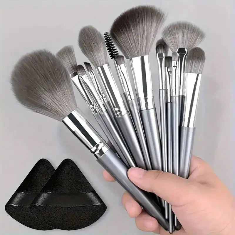 13pcs Premium Synthetic Nylon Bristle Makeup Brush Set - Soft, Gentle, and Cruelty-Free for Flawless Foundation, Blush, Powder,
