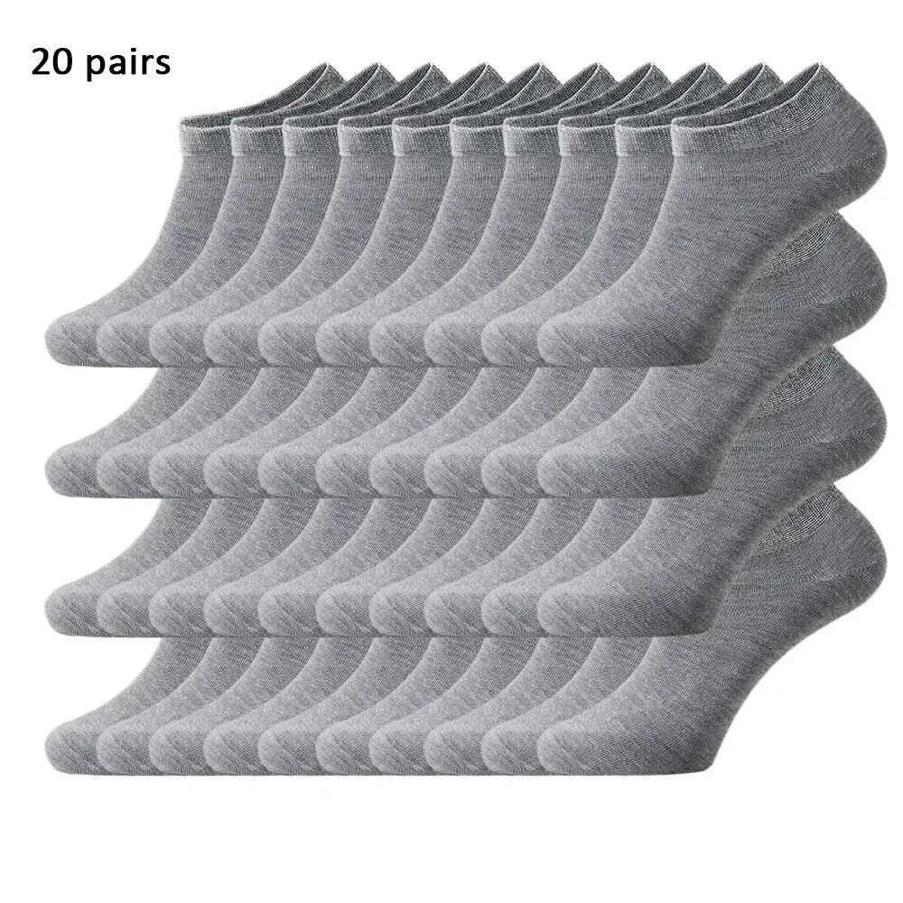 1/5/10 Pairs Comfortable Men's Women's Socks Casual Short Solid Color Spring Summer Boat Sock Fashionable Round Neck Ankle Socks