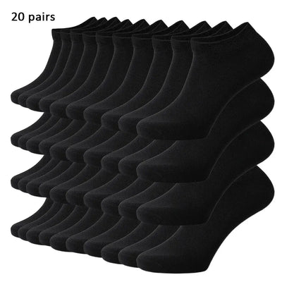 1/5/10 Pairs Comfortable Men's Women's Socks Casual Short Solid Color Spring Summer Boat Sock Fashionable Round Neck Ankle Socks